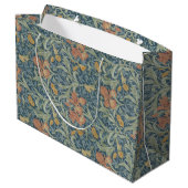 William Morris Decorative Art Iris Pattern Große Geschenktüte (Rückseite Schrägansicht)