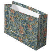 William Morris Decorative Art Iris Pattern Große Geschenktüte (Vorderseite Schrägansicht)