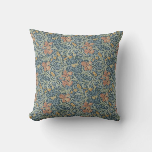 William Morris Decorative Art Iris Pattern Kissen (Vorderseite)