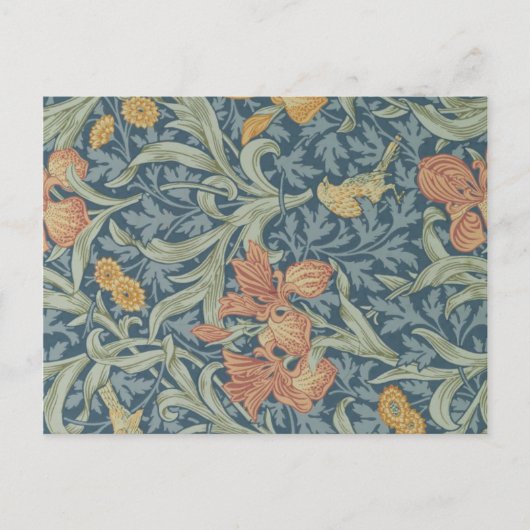William Morris Decorative Art Iris Pattern Postkarte (Vorderseite)