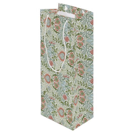 William Morris Decorative Art Persian Pattern Geschenktüte Für Weinflaschen (Rückseite Schrägansicht)