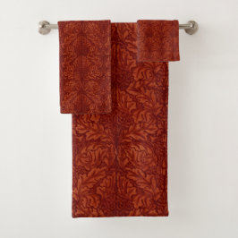 William Morris: Deep Red Acanthus Bath Set