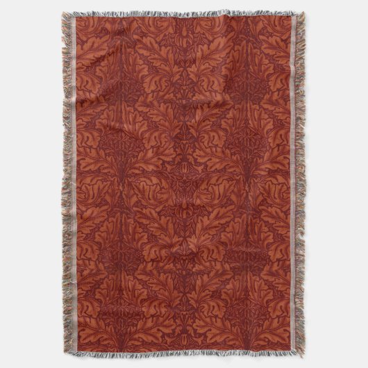 William Morris: Deep Red Acanthus Blanket Decke (Vorderseite Vertikal)