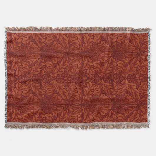 William Morris: Deep Red Acanthus Blanket Decke (Vorderseite)
