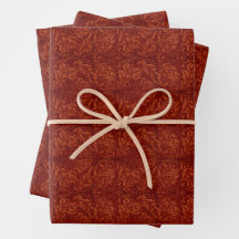 William Morris: Deep Red Acanthus Wrapping Paper S