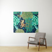 William Morris Deer by a Brook Indigo Tapestry Wandteppich (Beispiel (Horizontal))