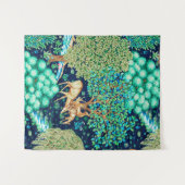 William Morris Deer by a Brook Indigo Tapestry Wandteppich (Vorderseite (Horizontal))