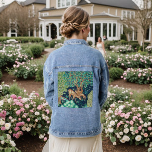 William Morris Deer by a Brook Tapesto Indigo Jeansjacke