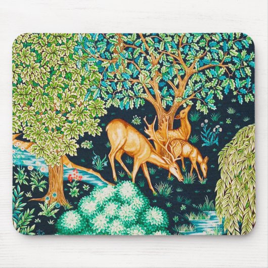 William Morris Deer by a Brook Tapesto Indigo Mousepad (Vorne)