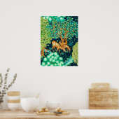 William Morris Deer by a Brook Tapesto Indigo Poster (Küche)