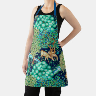 William Morris Deer by a Brook Tapesto Indigo Schürze