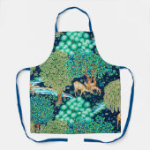 William Morris Deer by a Brook Tapesto Indigo Schürze (Vorderseite)