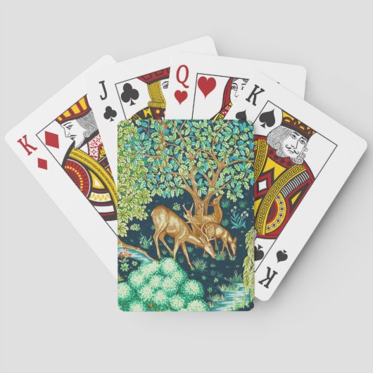 William Morris Deer by a Brook Tapesto Indigo Spielkarten (Rückseite)