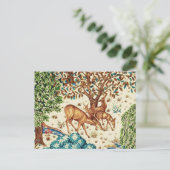 William Morris Deer by a Brook Tapestry Beige Postkarte (Stehend Vorderseite)