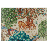 William Morris Deer by a Brook Tapestry Beige Schneidebrett (Vorderseite)