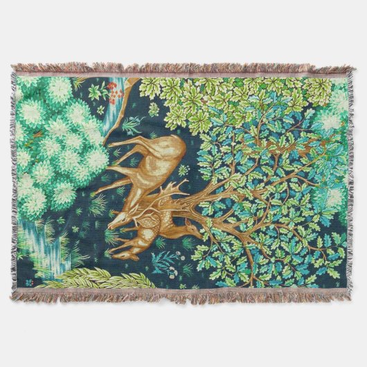 William Morris Deer by a Brook Tapestry Decke (Vorderseite)