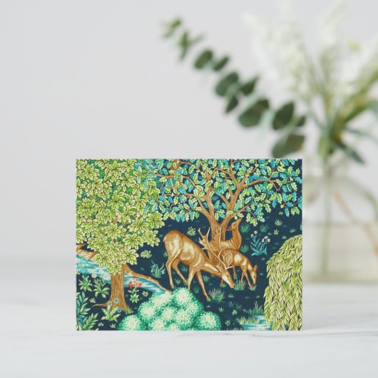 William Morris Deer by a Brook Tapestry Postkarte (Stehend Vorderseite)