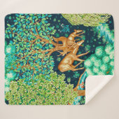 William Morris Deer by a Brook Tapestry Sherpadecke (Vorderseite (Horizontal))