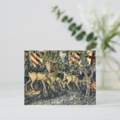 William Morris Deer und Shields in Verdant Realm Postkarte (Stehend Vorderseite)