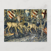 William Morris Deer und Shields in Verdant Realm Postkarte (Vorderseite)