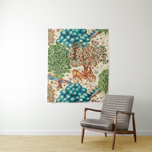 William Morris Deer von der Brook Beige Wandteppich (Beispiel)