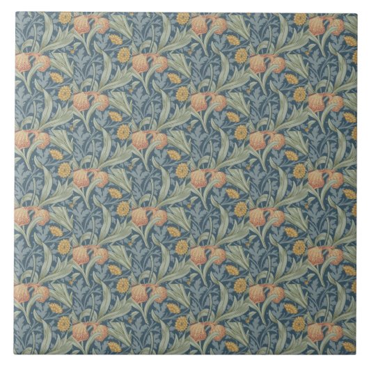 William Morris Dekorative Kunst Iris Muster Fliese (Vorderseite)