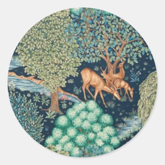 William Morris Der Bach Runder Aufkleber (Vorderseite)