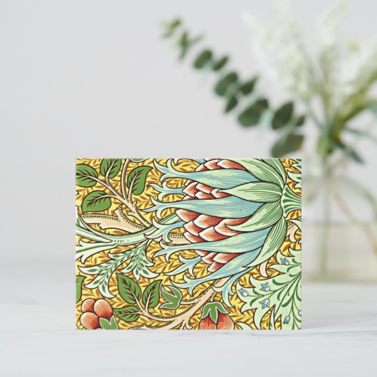 William Morris design, Artichoke Postkarte (Stehend Vorderseite)
