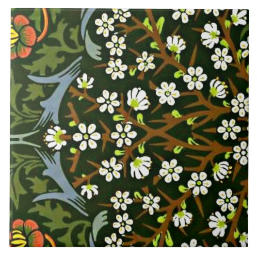 William Morris Design, Blackthorn Fliese (Vorderseite)