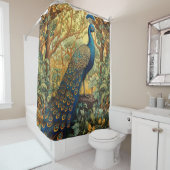 William Morris Design, Pfau im Wald Duschvorhang (Beispiel)