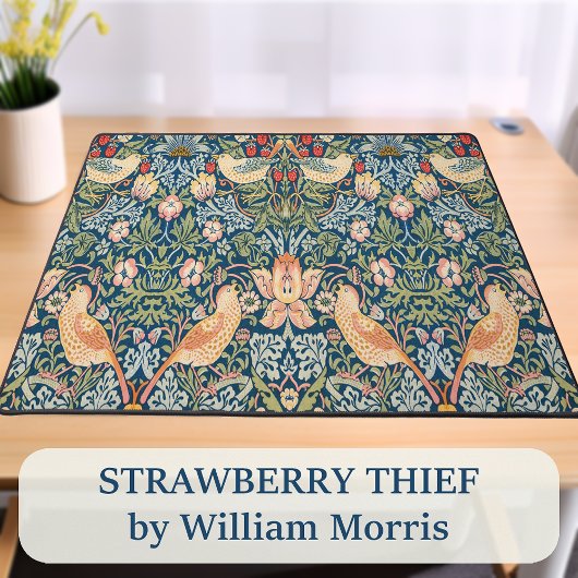 William Morris Desk Mats - Strawberry Thief Print Schreibtischunterlage
