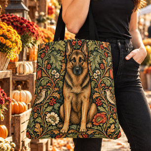 William Morris Deutscher Schäferhund Vintage-Blume Tasche