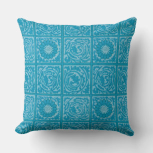 William Morris Diaper Blau Vintage Fliesenmuster Kissen