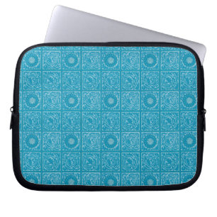 William Morris Diaper Blau Vintage Fliesenmuster Laptopschutzhülle