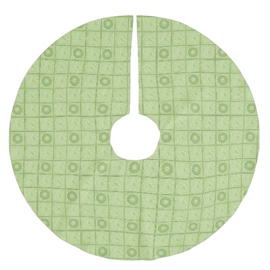 William Morris Diaper Grünes Fliesenmuster Polyester Weihnachtsbaumdecke (Vorderseite)