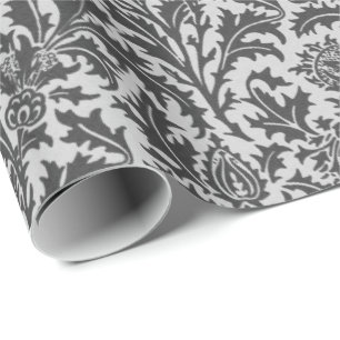 William Morris Distel-Damask, Silbergrau Geschenkpapier