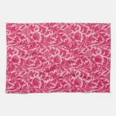 William Morris-Distel-Damast, Fuchsien-Rosa Handtuch (Horizontal)