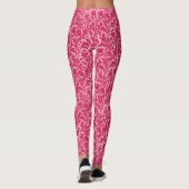 William Morris-Distel-Damast, Fuchsien-Rosa Leggings (Rückseite)