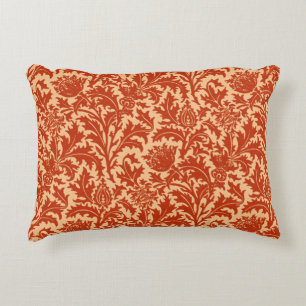 William Morris-Distel-Damast, Mandarine Dekokissen