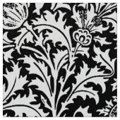 William Morris-Distel-Damast, Schwarzweiss Stoff (Nahaufnahme)