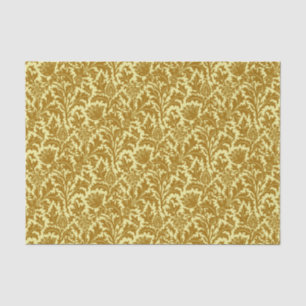 William Morris-Distel-Damast, Senf-Gold Seidenpapier