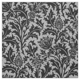 William Morris-Distel-Damast, silbernes Grau/Grau Stoff