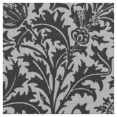 William Morris-Distel-Damast, silbernes Grau/Grau Stoff (Nahaufnahme)