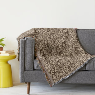 William Morris-Distel-Damast, Taupe TAN u. Beige Decke