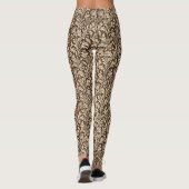 William Morris-Distel-Damast, Taupe TAN u. Beige Leggings (Rückseite)