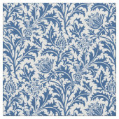 William Morris-Distel-Muster-Blau und Weiß Stoff (Nahaufnahme)