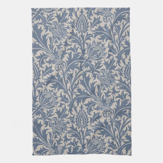 William Morris Distel-Sage-Blau-Muster Geschirrtuch (Vertikal)