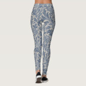 William Morris Distel-Sage-Blau-Muster Leggings (Rückseite)