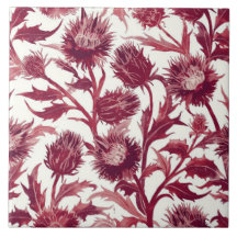 William Morris Distelblüte tief burgunderrot