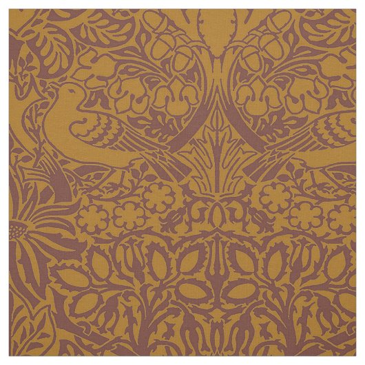 William Morris' Dove and Rose, Dunkle Ambers Stoff (Muster)